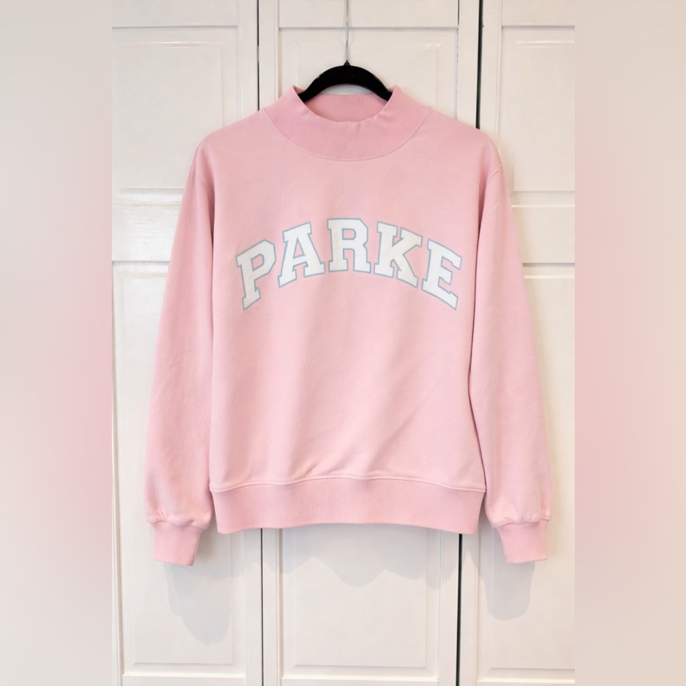 NWOT Parke Light Pink Varsity Sweatshirt